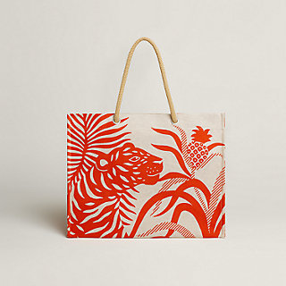 【ビーチで際立つ】HERMES ビーチバッグ tigre-a-l-ananas tigre-a-l-ananas-beach-bag--